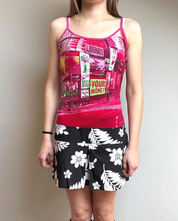 custo barcelona mini dress Custo Barcelona Y2K Argyle Abstract Mini Dress