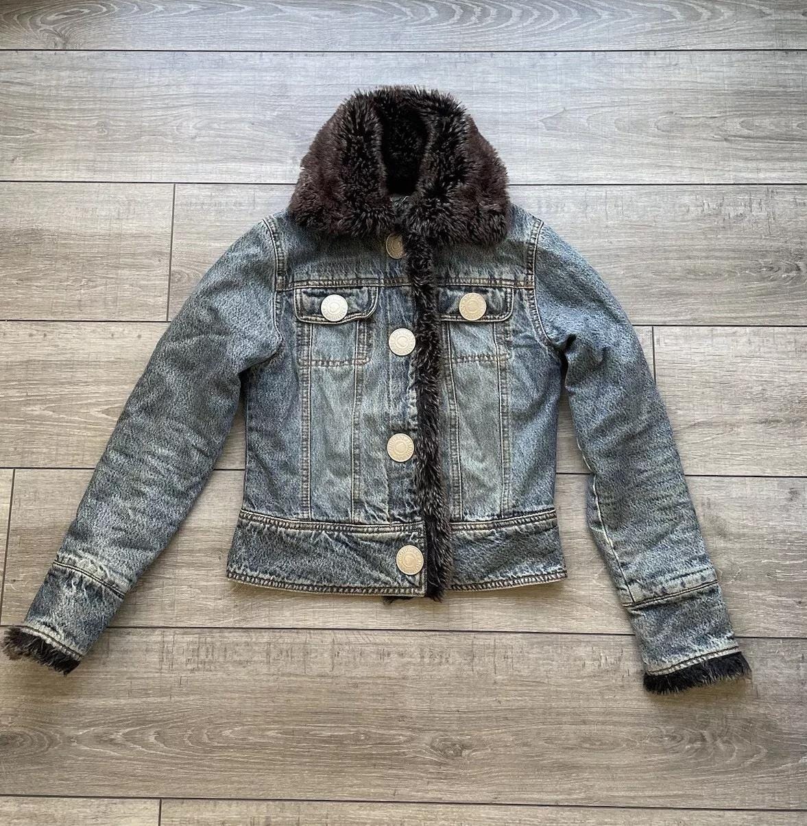 Vintage Y2K Morgan De Toi Denim Jacket: Faux Fur Trim, Women's