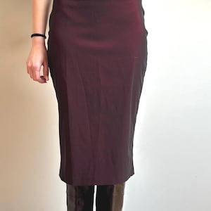 Vintage Miss Selfridge bordeauxrode midirok - maat S