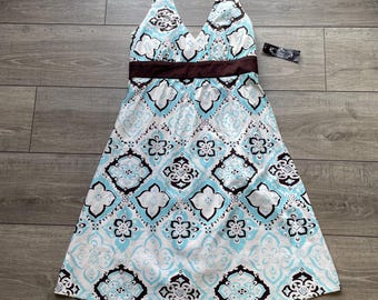 Vintage Trixxi Neckholderkleid mit Blumenmuster – Größe S