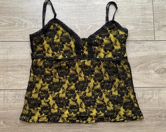 Vintage Contrast Lace Cami Top — Size M