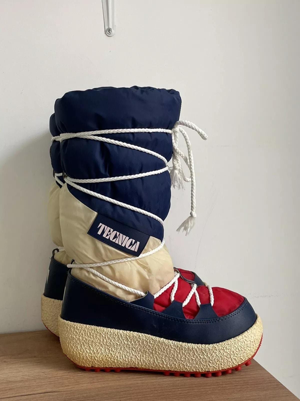 Vintage Tecnica Moon Boots: 1980s Lace-up Winter Boots EU42  display picture 3