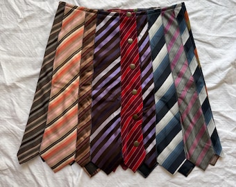 Upcycled Handmade Vintage Silk Tie Mini Skirt