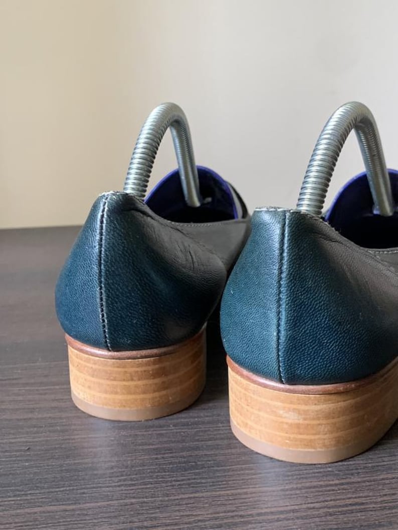Vintage Green Leather Loafers — 37 size image 6