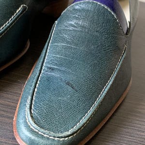 Vintage Green Leather Loafers — 37 size image 4