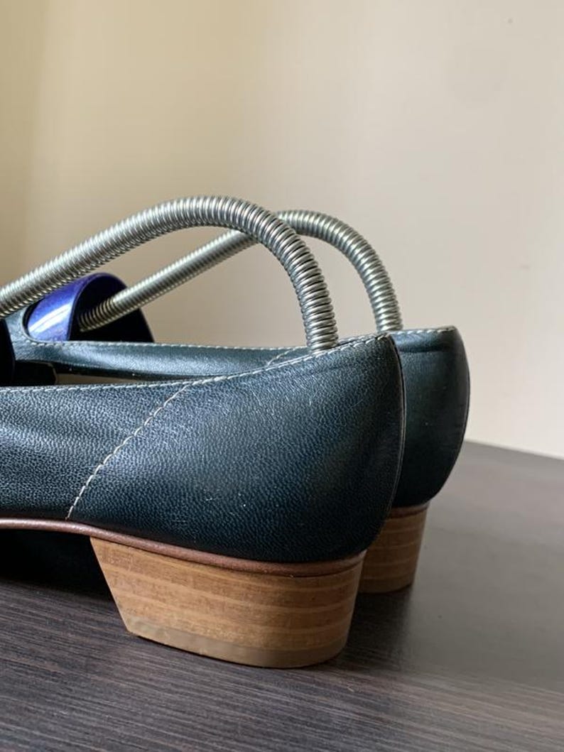 Vintage Green Leather Loafers — 37 size image 5