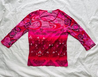 Vintage T-shirts met vintage mesh en grunge grafische print — S-L-maten