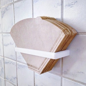 Wall mounted Coffee Filter Holder - color: white