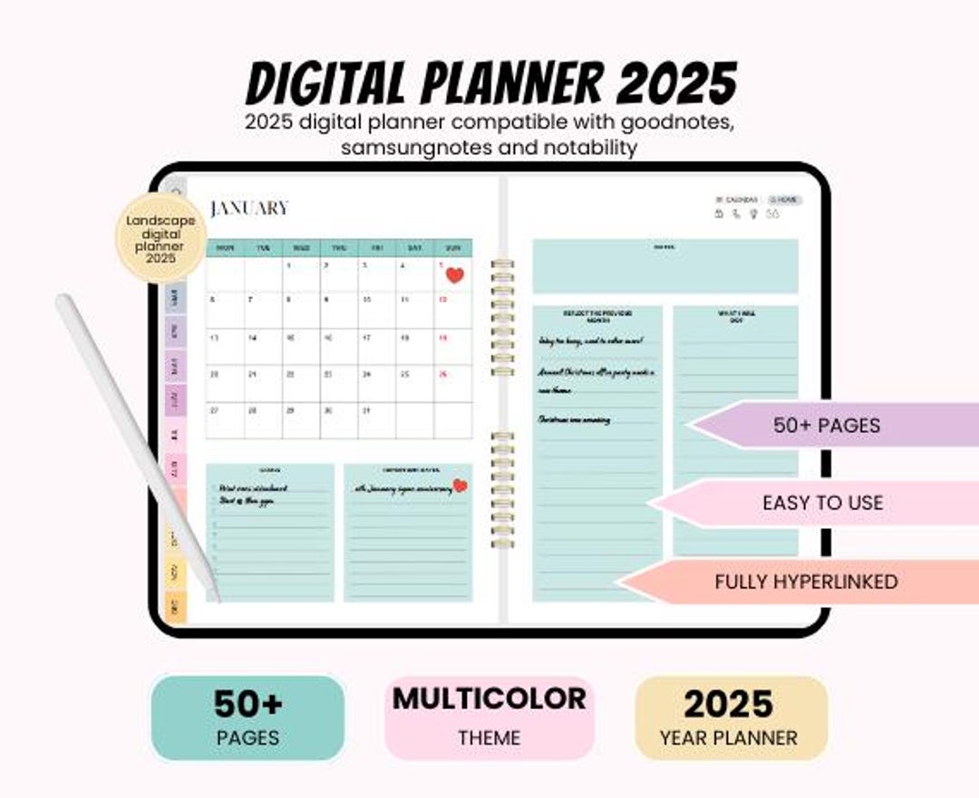 Digital Planner 2025 - Goodnotes Samsung Notes Notability - Etsy