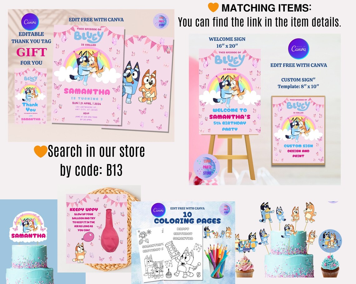 Feather Wand Blue Dog Party Favors for Girl Party Blue Dog Theme Girls ...