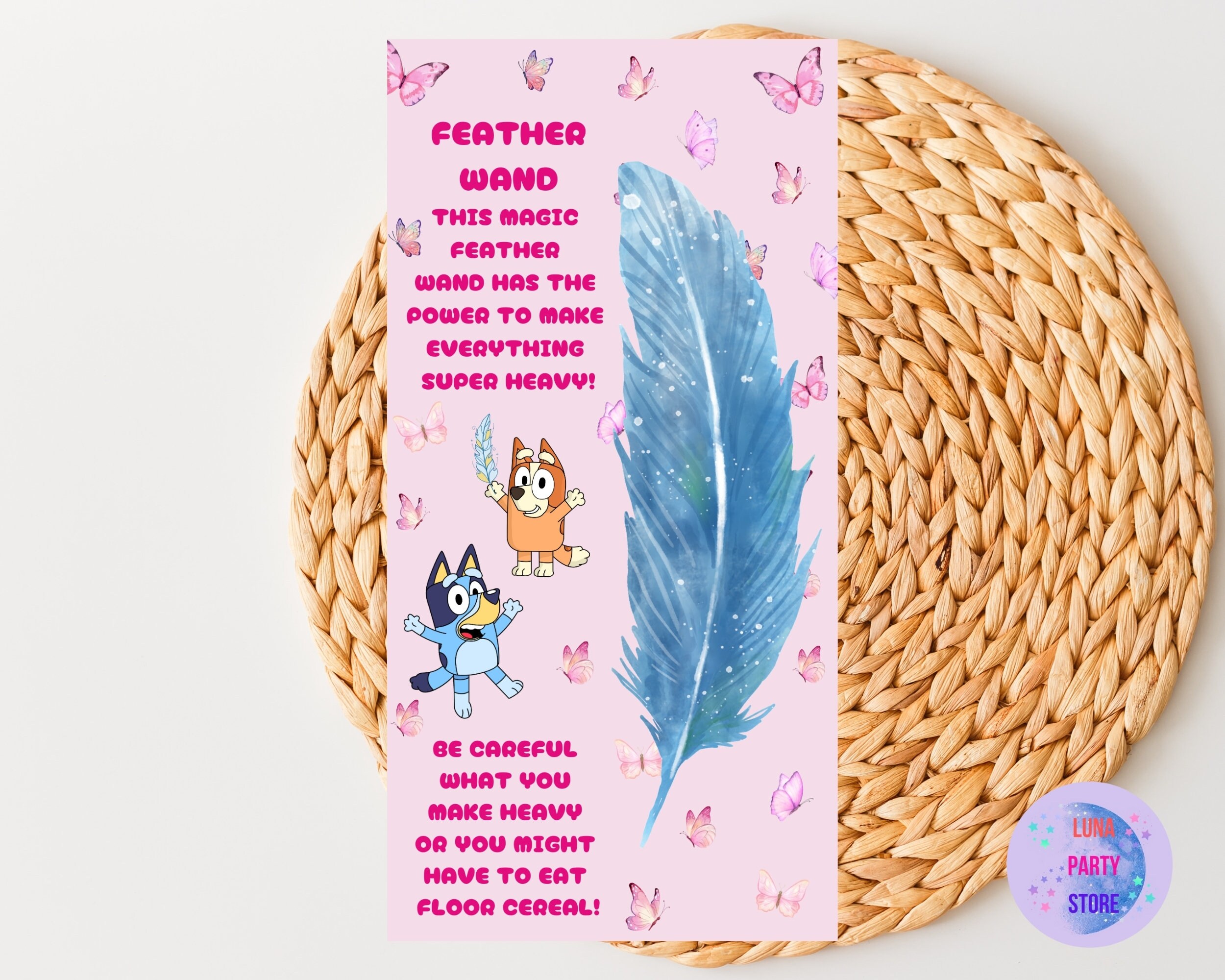 Feather Wand Blue Dog Party Favors for Girl Party Blue Dog Theme Girls ...