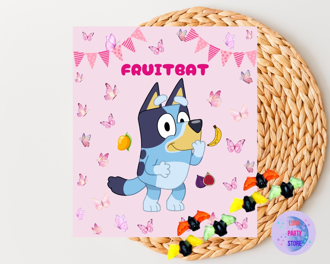 Fruit Bat Blue Dog Party Favors for Girl Party Blue Dog Theme Girls ...