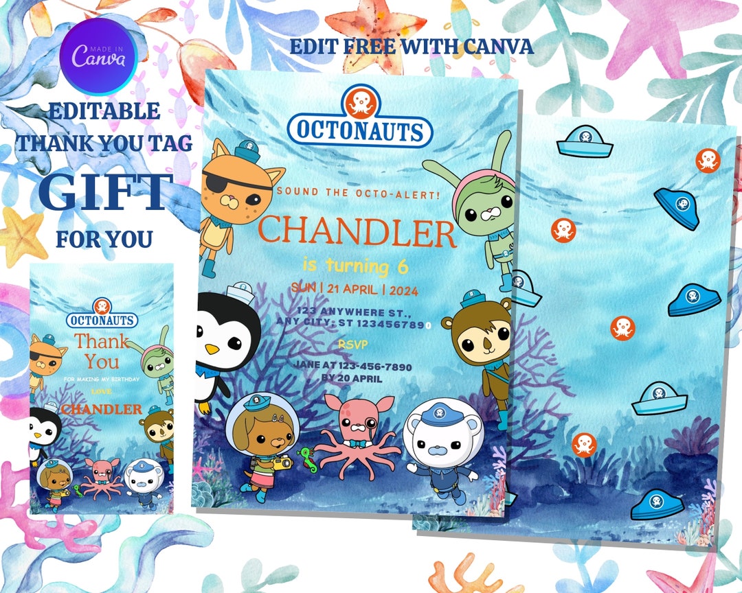 Octonauts Invitation,captain Barnacles Invite,girl Boy Birthday Party ...