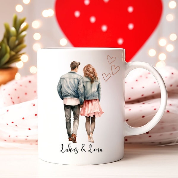 Tasse Pärchen Personalisierbar, Geschenk Für Sie Und Ihn, Paar Tasse, Geschenk Valentinstag, Jahrestag, Liebe, Tasse Mit Namen, Hochzeitstag