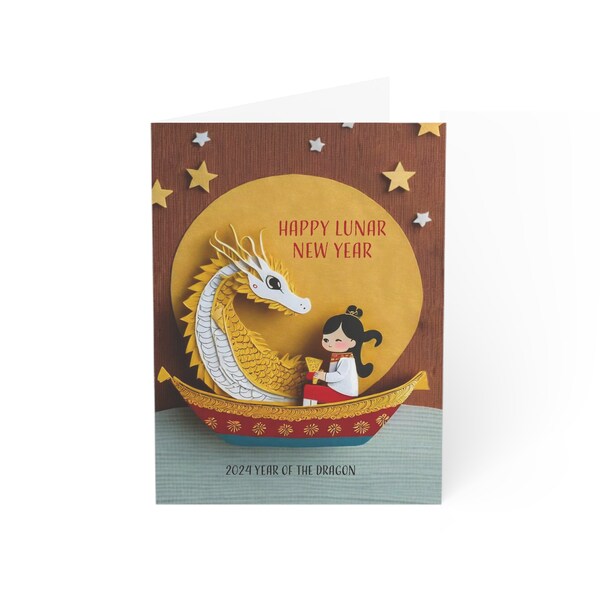 Lunar New Year 2024 Greeting Card, Year of the Dragon Card