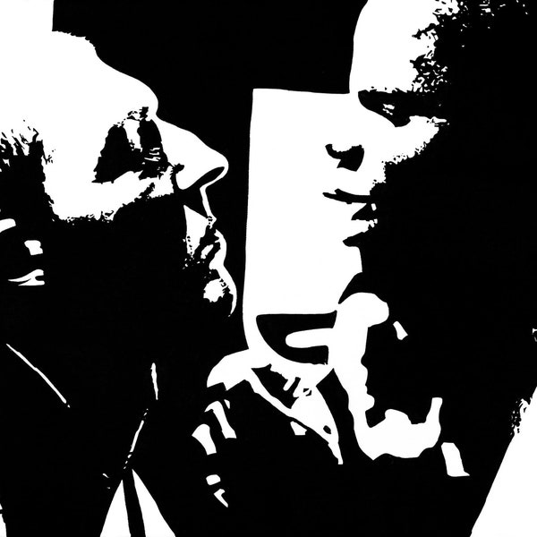 Peinture acrylique noir et blanc du film la haine œuvre original signée