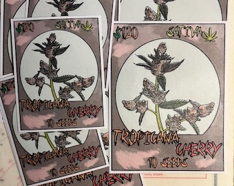 Tropicana Cherry seed pack sticker *pls read description before you order……*. I will no longer send refunds, please read description!!!