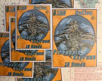 Pineapple Express weed seed pack sticker *pls read description before you order……*. I will no longer send refunds, please read description!!