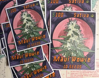 Maui Wowie weed seed pack sticker *pls read description before you order……*.  I will no longer send refunds, please read description!!!