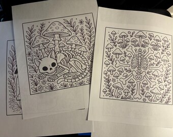 Boneyard Bloom 40 page digital coloring book