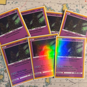 Adesivos de cartas colecionáveis Northern Lights (paródia de Pokémon)