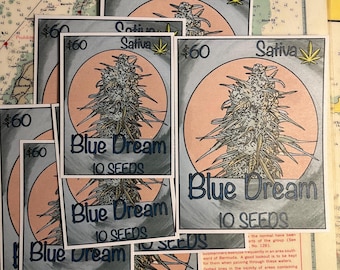 Blue dream weed seed pack sticker *pls read description before you order……*. I will no longer send refunds, please read description!!!