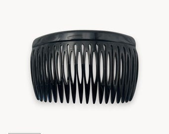 Peineta francesa de 18 dientes, peineta lateral de celuloide con mango curvo, elegante horquilla formal para el cabello, accesorio para hacer moños y recogidos.