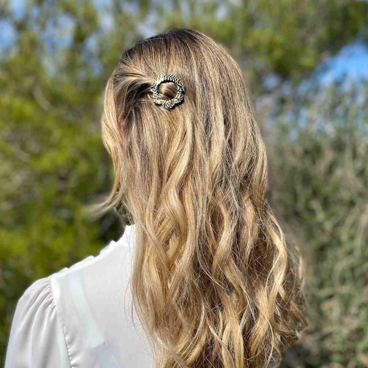 Pinces à cheveux fille arcs paillettes dorée