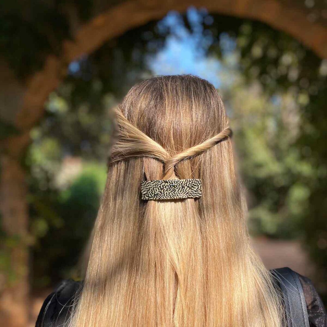 Sophie Cellulose Acetate Rectangle Hair Clip, Made in France  display picture 3