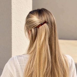 Horquilla francesa minimalista y delgada, pinza para el cabello de acetato hecha a mano, elegante pasador para el cabello con diseño de carey, accesorio para mujer, regalo para ella.