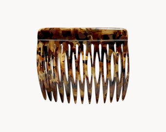 Marbled Tortoiseshell Grip Tooth Comb, Cellulose Acetate, 13 Teeth French Twist Hair Updo Styling Comb, Formal Hair Accessory Gift for Her