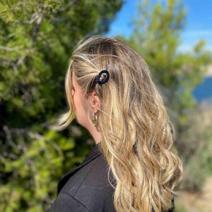 Chloé ovale haarspeld, handgemaakt in Frankrijk, celluloseacetaat, kleine haarclip, stylingaccessoire voor dun en fijn haar, dames