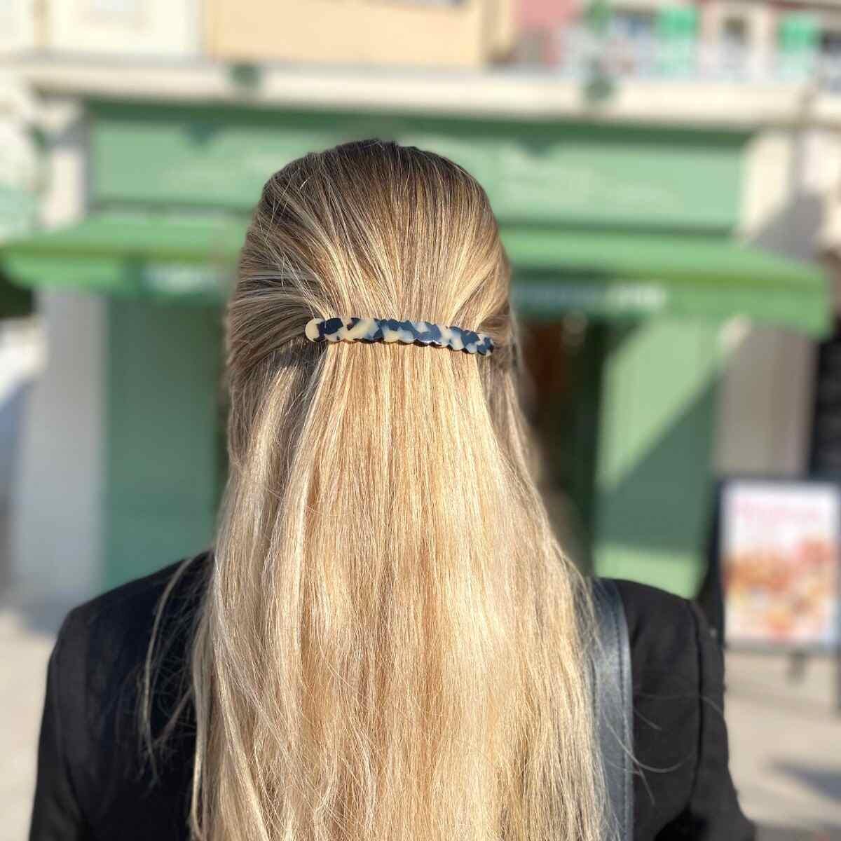 Wavy Long and Skinny Barrette Handmade Cellulose Acetate Durable Style Amazon.com : France Luxe Wavy Long and Skinny Barrette, Alba  main image 4