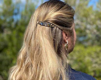 Clémence Haarspange in kleiner, ovaler Form für feines Haar, hergestellt in Frankreich, seitlicher Haarclip, rutschfest und knitterfrei, Haaraccessoire für Damen