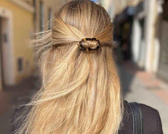 Louanne Oval Loop Haarspange, handgefertigte Haarspange im französischen Stil aus Zelluloseacetat, Damen-Accessoire für feines Haar, ideal für jeden Tag