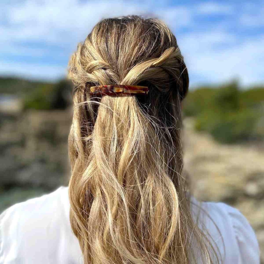 Rectangle Cellulose Acetate Hair Clip, Half up French  display picture 3