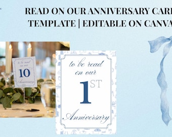 To Be Read On Our Anniversary Card Template | Editable on Canva