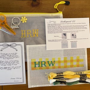 Yellow Gingham Key Chain