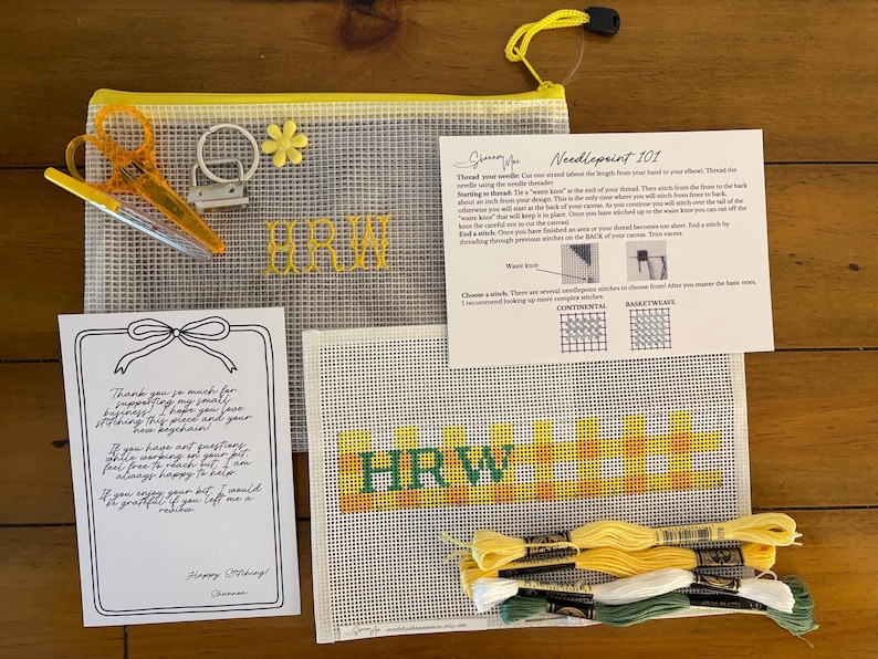 Yellow Gingham Key Chain