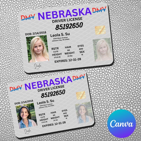 Customized Kids Drivers License - Editable Canva PDF, Child ID Card Prop, Fun Personalized Badge, Unique Gift for Kids