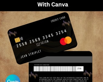 Modello modificabile di carta di credito - Disegno vettoriale Visa e MasterCard personalizzabile - Illustrazione finanziaria fai-da-te - Regalo per affari bancari
