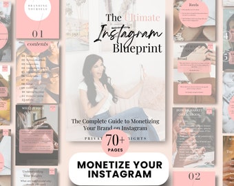 Guia de marketing do Instagram, direitos de marca própria Como vender produtos digitais como um e-book para iniciantes para revender com modelos editáveis do Canva
