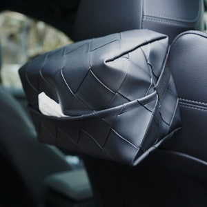 Car Tissue Box Dispenser Paper Holder Napkin Case Organiser PU Leather