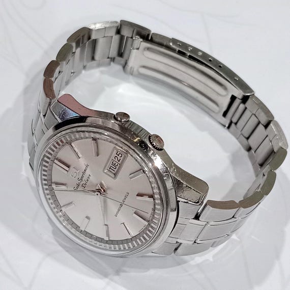 Gift Vintage men's watch Seiko  Sportsmatic Deluxe 7619 Automatic Watch  25 Jewels  Dolphin Caseback