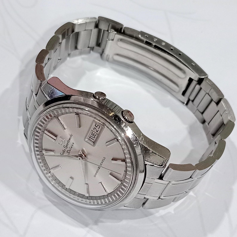 Reloj vintage de regalo para hombre Seiko Sportsmatic Deluxe 7619 Reloj automático 25 joyas Fondo de caja Dolphin imagen 1