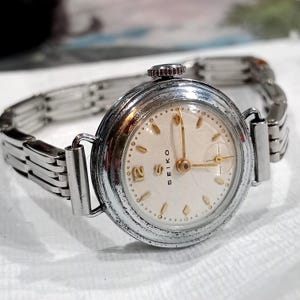 Antique Women's S seiko Mechanical Watch 8072 Sub-Second White Dial Manual Wind