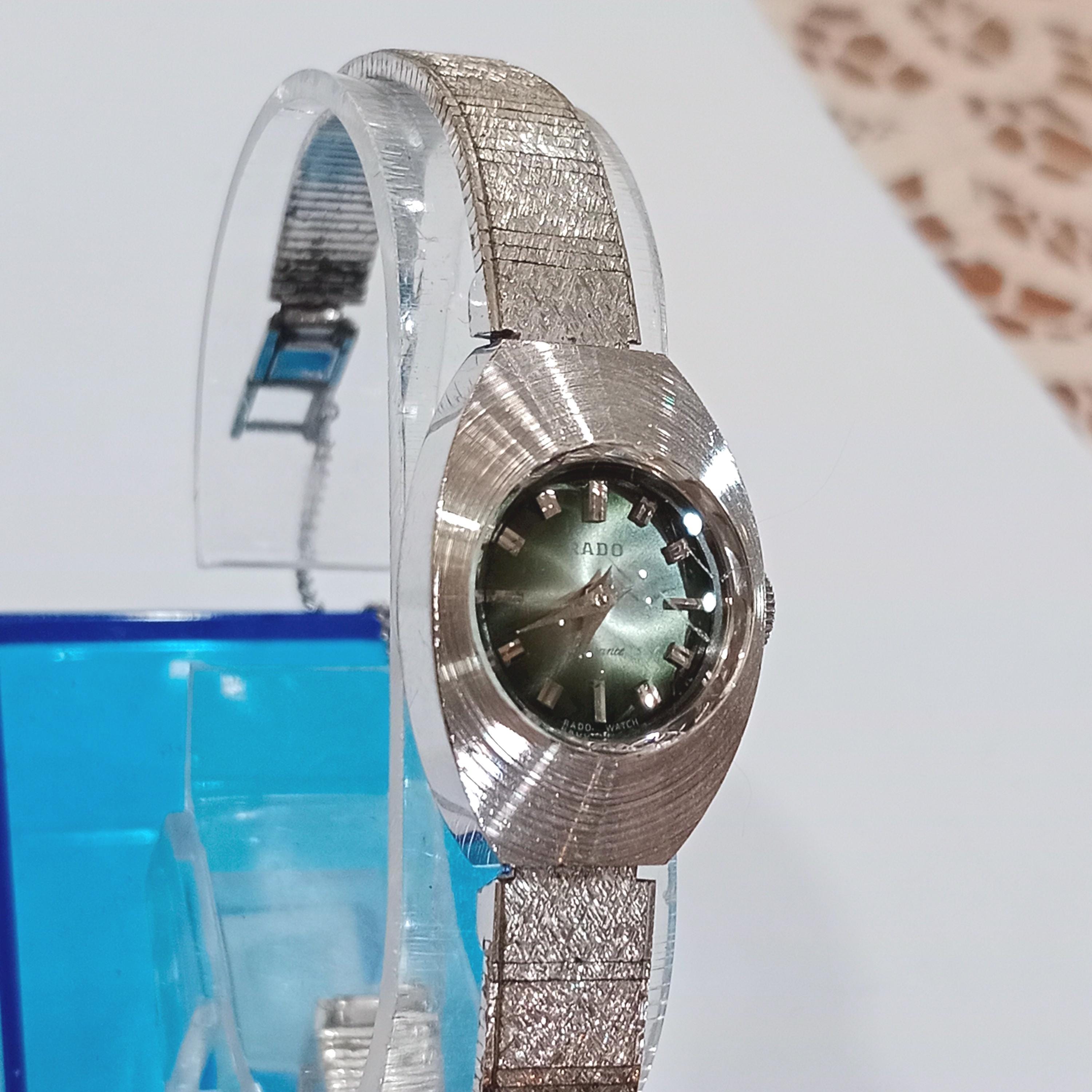 Vintage Rado Ladies Watch Oval Shape Emerald Green Dial Manual 