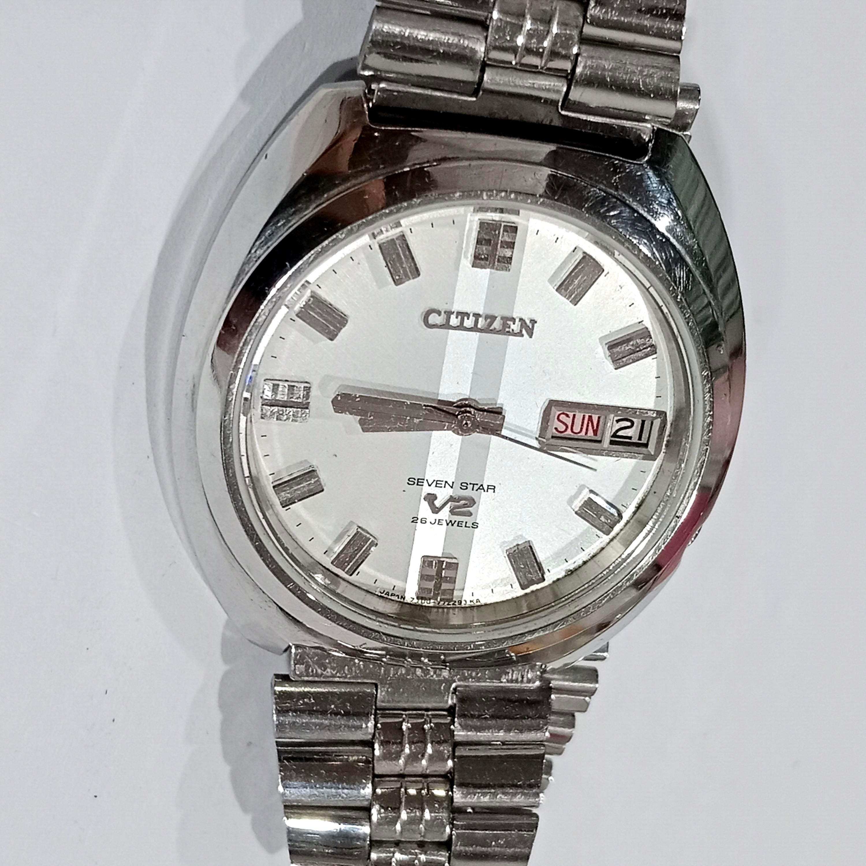Gift Vintage Men's Watch Citizen Seven Star V2 Automatic Day-date