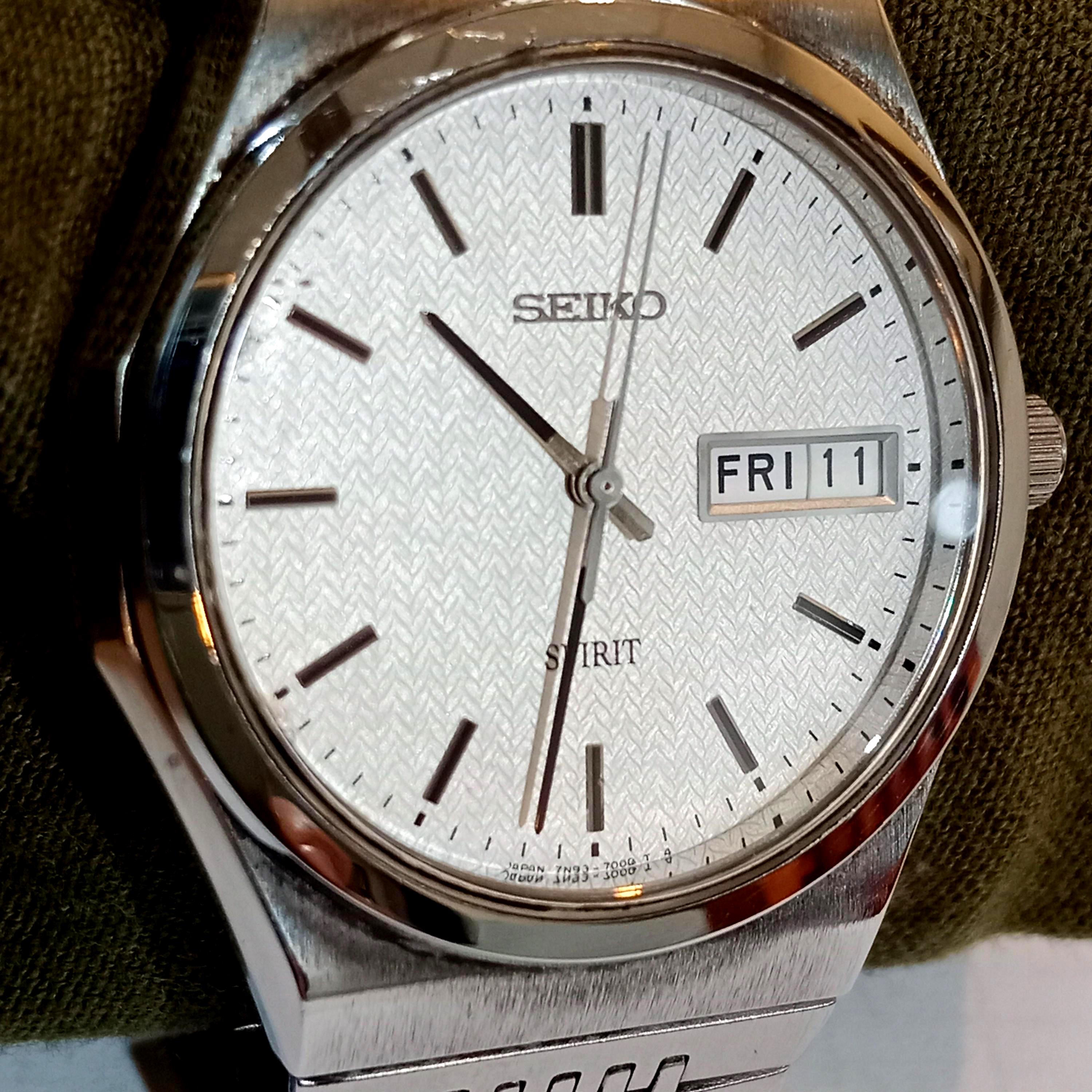 時計 SEIKO SPIRIT DAY DATE Vintage Watch SEIKO WATCH SPIRIT 7N93-5000 QUARTZ STAINLESS STEEL DAY DATE