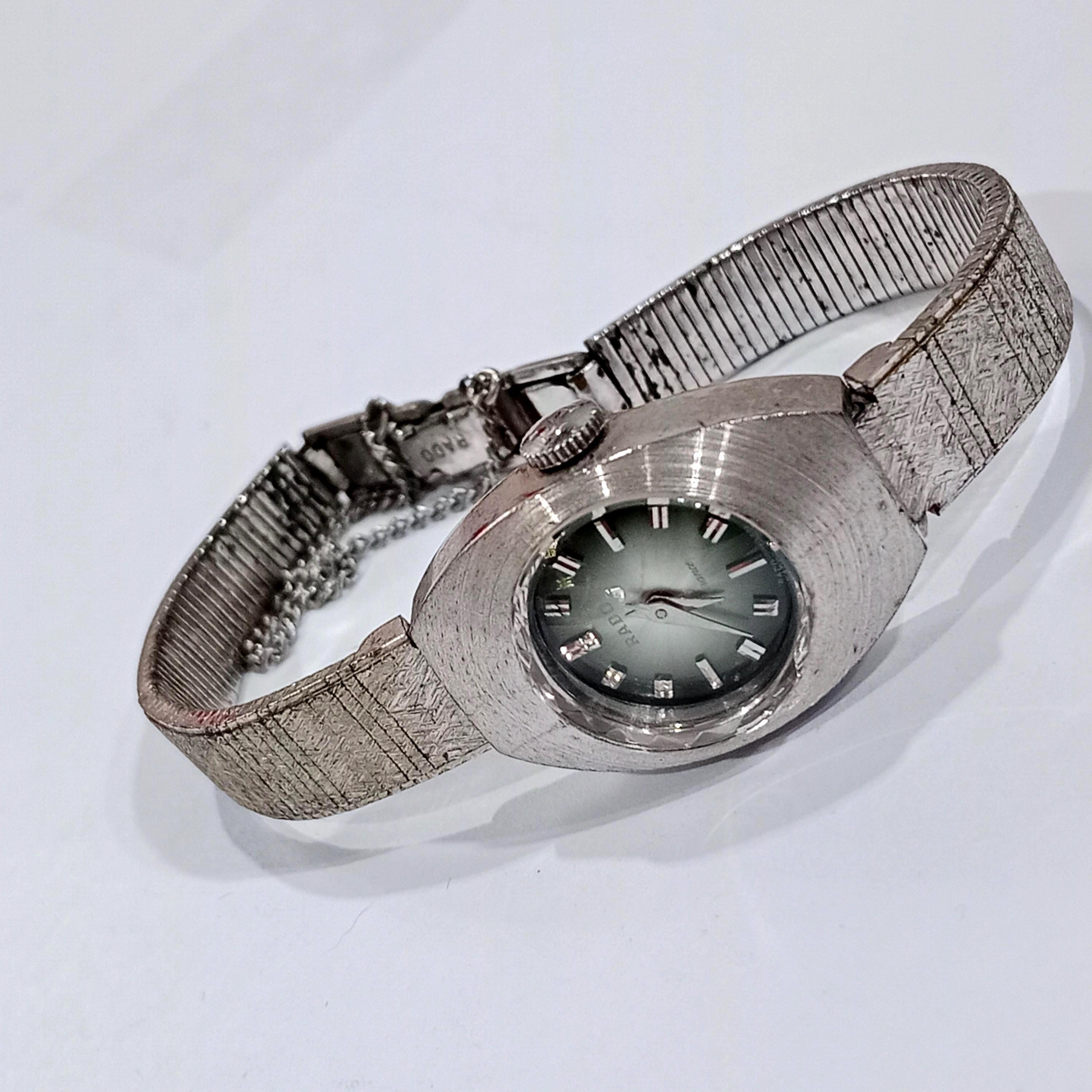 Oval Shape Rado Vintage Rado Ladies Watch Oval Shape Emerald Green Dial Manual Wind ...